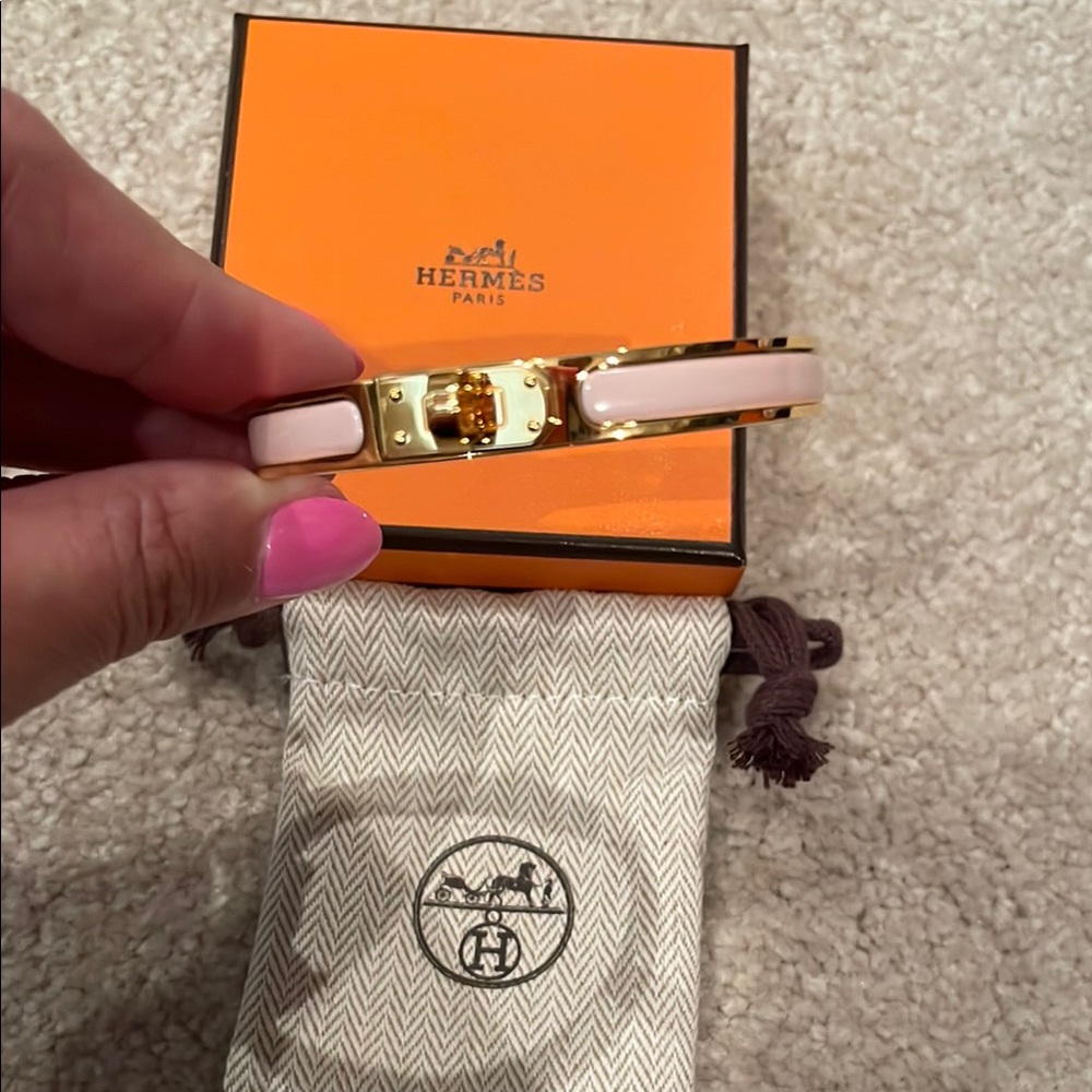 Hermes Gold and Pink Bracelet